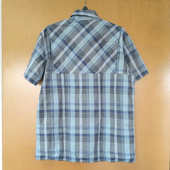 🆕Columbia Men's Kestrel Trail II Plaid Zipper S/S Shirt, Medium - Fossil, NWT - Picture 2 of 6